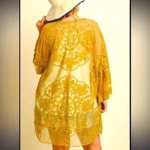 Umgee Women's Floral Lace Kimono size M